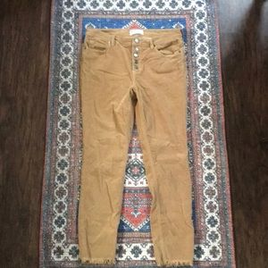 Free People corduroy cropped pants w/ fringe (29)